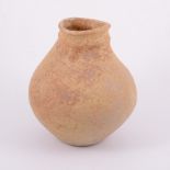 Chris Carter, a stoneware vase, swollen form with squeezed oval neck,
