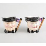 Thorley china character jug, Sir Winston Churchill, 9cm and another,