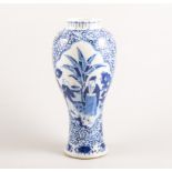 Chinese blue and white baluster vase, decorated with figures on a terrace, four character mark,