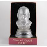 A Webb Corbett Crystal limited edition glass bust of Winston Churchill, modelled by Eric Griffiths,