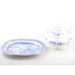 Wedgwood blue transferware bowl, Ferrara pattern, diameter 21cm,