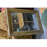 Gilt framed mirror, rectangular plate, 62cm x 88cm.