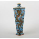 Chinese blue ground hexagonal cloisonne vase.