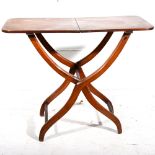 19th Century mahogany folding coaching table, width 91cm, depth 47cm, height 72cm.