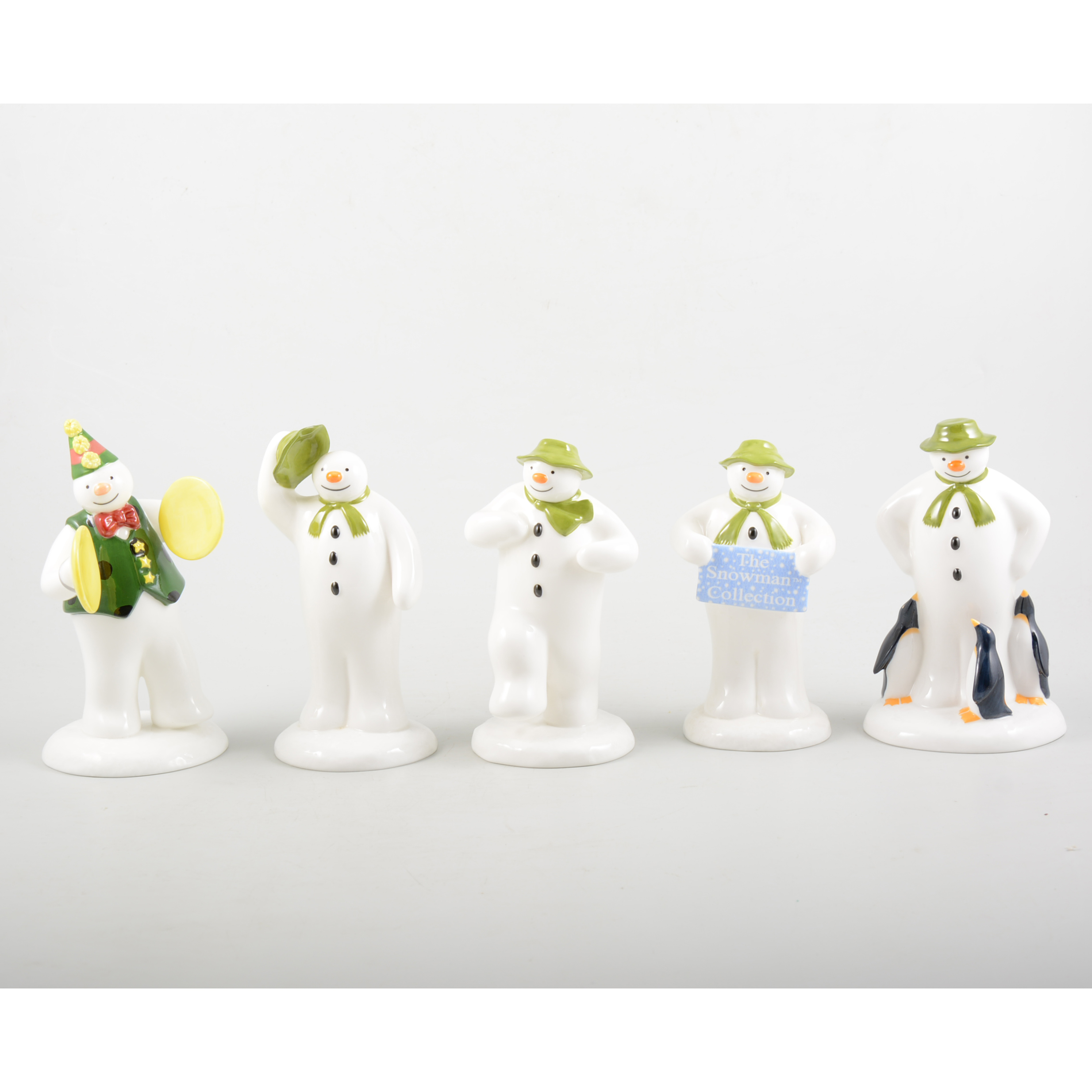 Collection of five Coalport models, on the Snowman series,