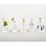 Collection of five Coalport models, on the Snowman series,