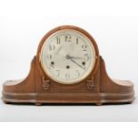 Large oak cased mantel clock, Westminster striking movement, 29cm.