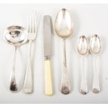 Part canteen of Fiddle pattern electroplated cutlery; Old English patter cutlery;