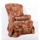 A lady's easy chair, with loose covers, width 67cm.