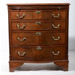 Regency mahogany bowfront chest of drawers, fitted with a slide over four graduating long drawers,