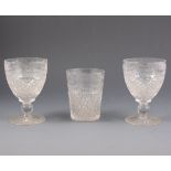 Part suite of Stuart crystal table glassware, engraved with rosettes and festoons, (38).