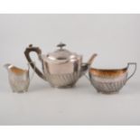 Electroplated three-piece tea set,