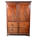 George III mahogany wardrobe,