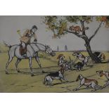 After Daniel O'Kline, Regrettable Event, humorous hunting print, signed in the margin,