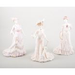 Coalport figurines: La Belle Epoque series; Lady Harriet, Clementine, Lady Evelyn, Lady Helena,