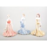 Coalport figurines: Ladies of Fashion series; Felicity, Stunning in Black, Kate, Elizabeth, June,
