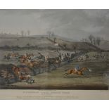 After James Pollard, Northampton Grand Steeplechase, pair of hand-coloured prints, 38cmx 45cm.