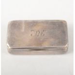 A George III silver snuff box, plain polished rectangular design 68mm x 38mm x 15mm,