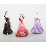 Coalport figurines: Mother's Day, Poppy Ball, Your Special Day, Rosalind, Make a Wish Ball, Crystal,