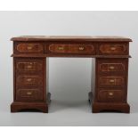 Reproduction 'Apprentice piece', twin pedestal desk, 19cm.