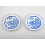 Set of six English Pearlware dessert plates, transfer printed, diameter 19cm.