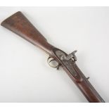 An Enfield type percussion musket, sighted barrel with two bands,