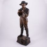 Cherc for Goldscheider, 'Gaucho' a patinated terracotta figure, circa 1900,