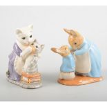 Beswick - Beatrix Potter, two limited edition groups, 'Mrs Rabbit & Peter',