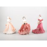Coalport figurines: Ladies of Fashion; Jacqueline 1995, Margaret, Jenny, Joanne, Patricia 2002,