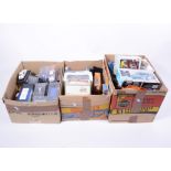 Three boxes of modern diecast models; including makers Minichamps, Atlas, Vanguard, Matchbox,