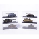 De Agostini model military tanks, a collection of 1:72 scale models to include VI Tiger 1943,