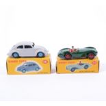 Dinky Toys; diecast models Aston Martin DB3S 104, Volkswagon saloon 181, both in original boxes,