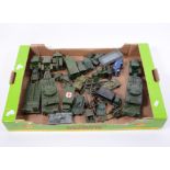 Dinky Toys diecast miltary models; a playworn collection including Mighty Antar Tank Transporter,