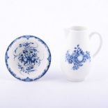 First Period Worcester porcelain blue and white patty pan, painted Mansfield pattern, 1757-80,