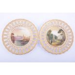Pair of Copeland cabinet plates, third quarter of 19th Century,