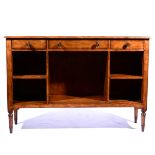 Reproduction walnut sideboard, rectangular top with a moulded edge,