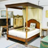 And So To Bed, mahogany 'Georgian four-poster bed', moulded cornice, carved leaf pattern frieze,