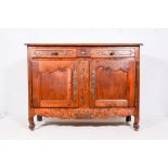 French walnut and stained wood dresser base, 19th Century,