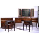 Extensive suite of Stag bedroom furniture, including large double wardrobe, small double wardrobe,