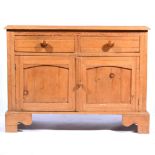 Pine dresser base, adapted, rectangular top with a moulded edge,