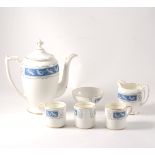 Coalport bone china coffee set, "Revelry" pattern, comprising a coffee pot, 23cms, milk jug,