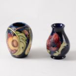 Moorcroft ovoid vase, "Queens Choice", 10cms.