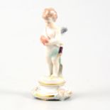 Meissen figure, Cupid, incised number 102, 14.5cm.