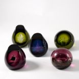 Caithness paperweight, "Whispers" 8cms and four others, "Ice", "Dance", "Andromeda",