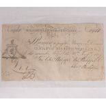 1809 Milford Pembrokeshire bank note, one Guinea.