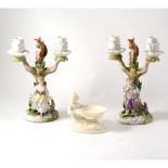 A collection of continental and Staffordshire ceramics,