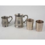 Small selection of Pewter items, including plates, tankards,