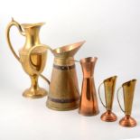 Large collection of brass, copper and other metal wares.