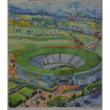 After Peter Welton, Wimbledon, colour print, signed, limited edition no.362/850, 37cm x 31cm.