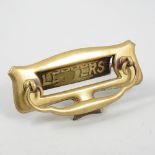 Art Nouveau brass letter box / door knocker, 19cm.